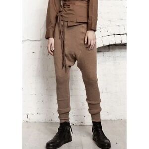 NEW FREE PEOPLE X NICHOLAS K SZ M CELESTE RIBBED ALPACA SWEATER PANT CAMEL